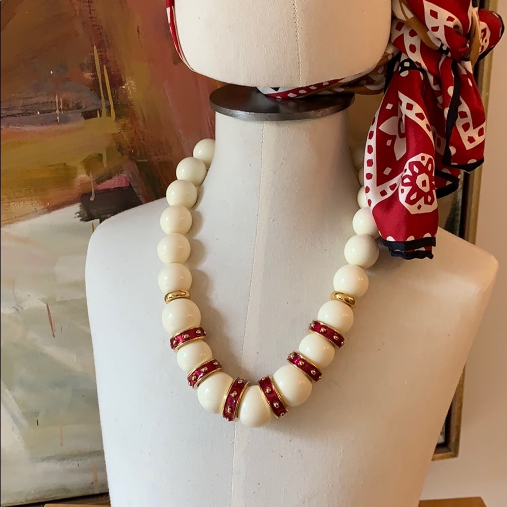 Vintage chunky beaded Yves Saint Laurent necklace